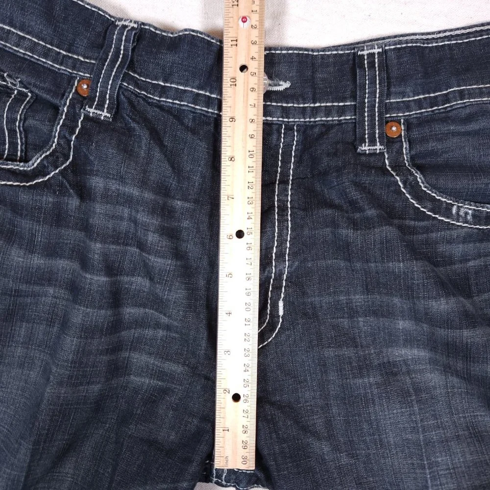 Big Star Blue Jeans Mens 38L Pioneer Boot Distressed Arcuates Stitching USA - Picture 7 of 16